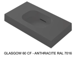 Plan vasque système d’évacuation discret L 70 à 201 x P 40 à 51 cm, finition lisse mate, 10 couleurs, Anti bactérien, résine Akrytan® teinté dans la masse, Livraison Offerte.